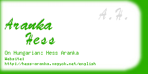 aranka hess business card